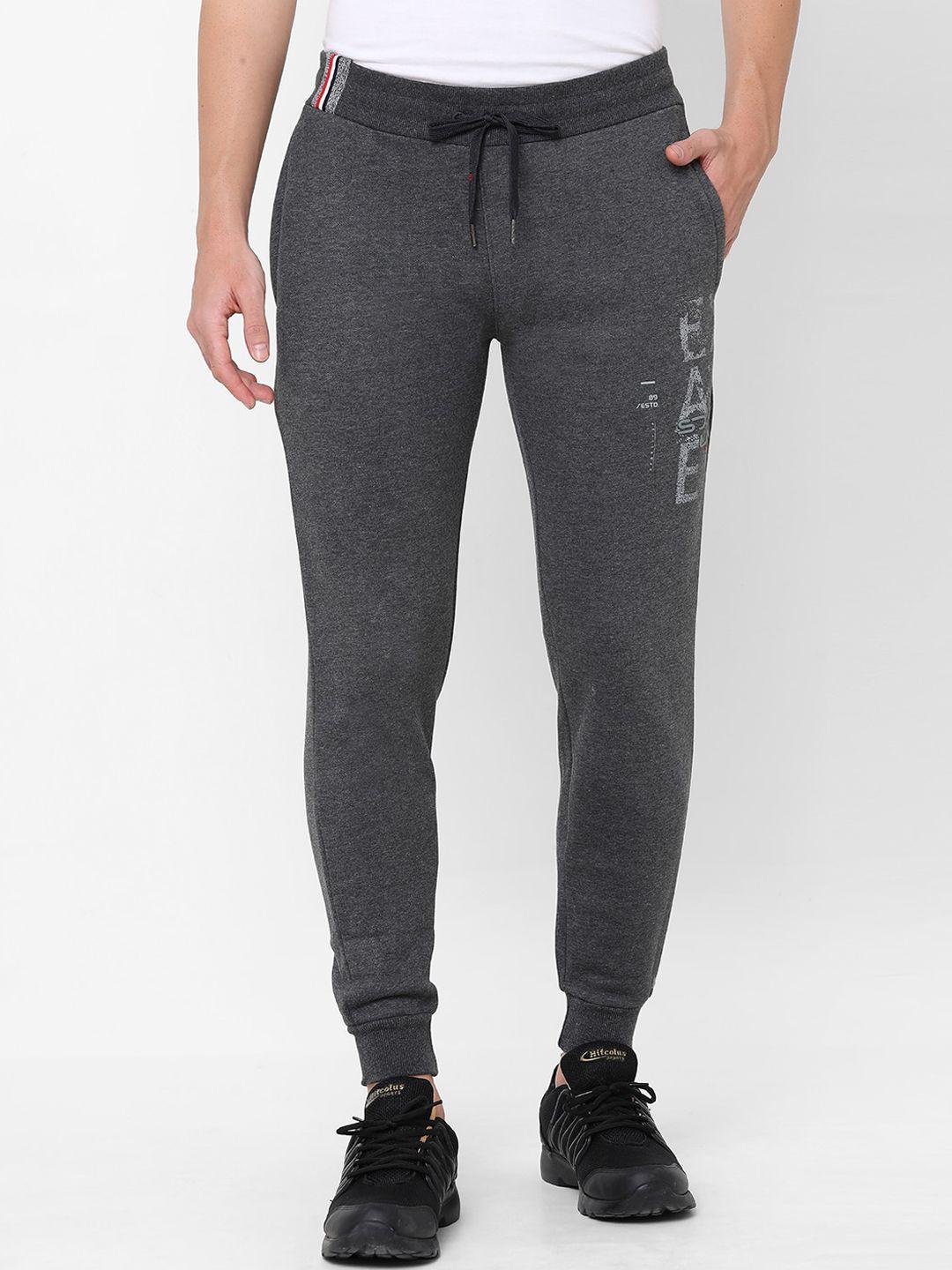 sweet dreams men charcoal grey solid fleece joggers