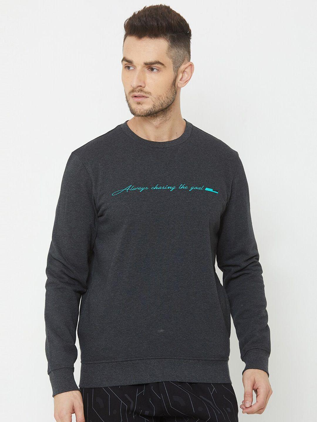 sweet dreams men charcoal solid sweatshirt