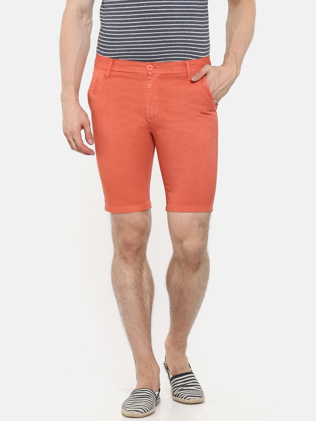 sweet dreams men coral orange solid regular shorts