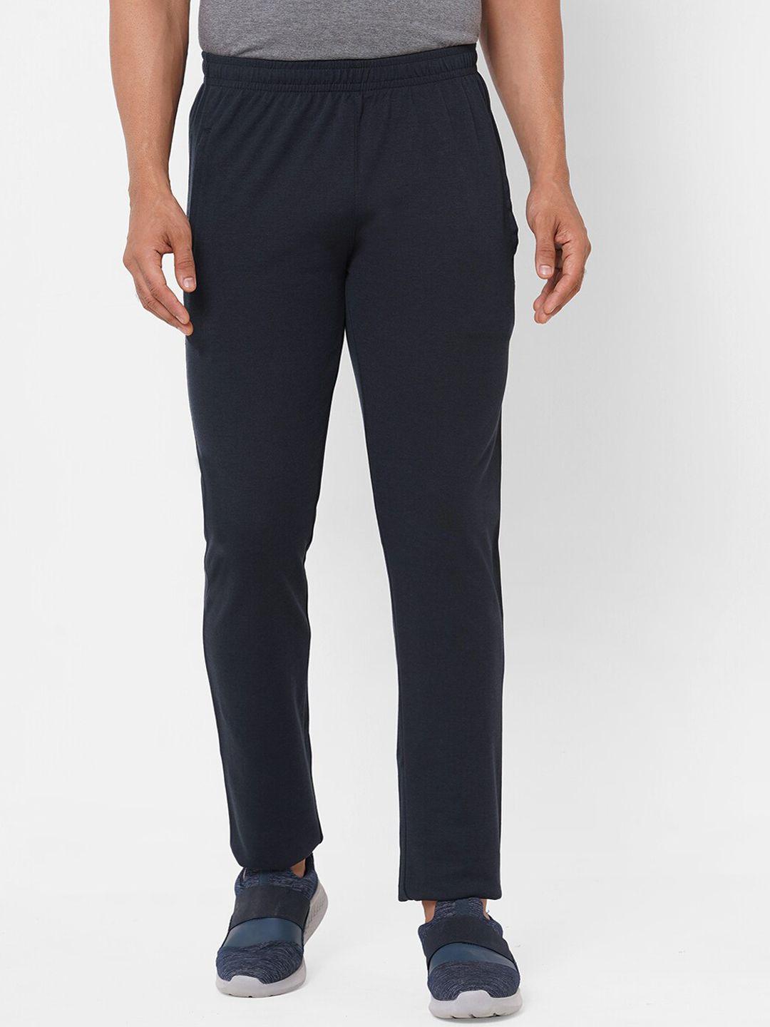 sweet dreams men navy blue solid cotton solid straight lounge pants