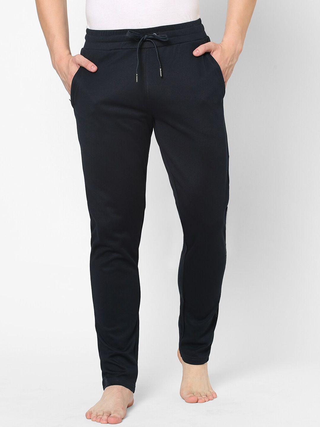 sweet dreams men navy blue solid lounge pants