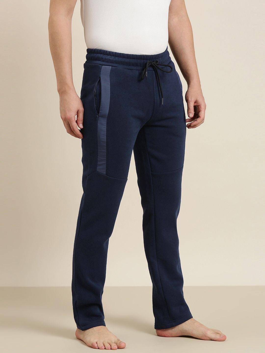 sweet dreams men solid straight lounge pants with contrast side panels