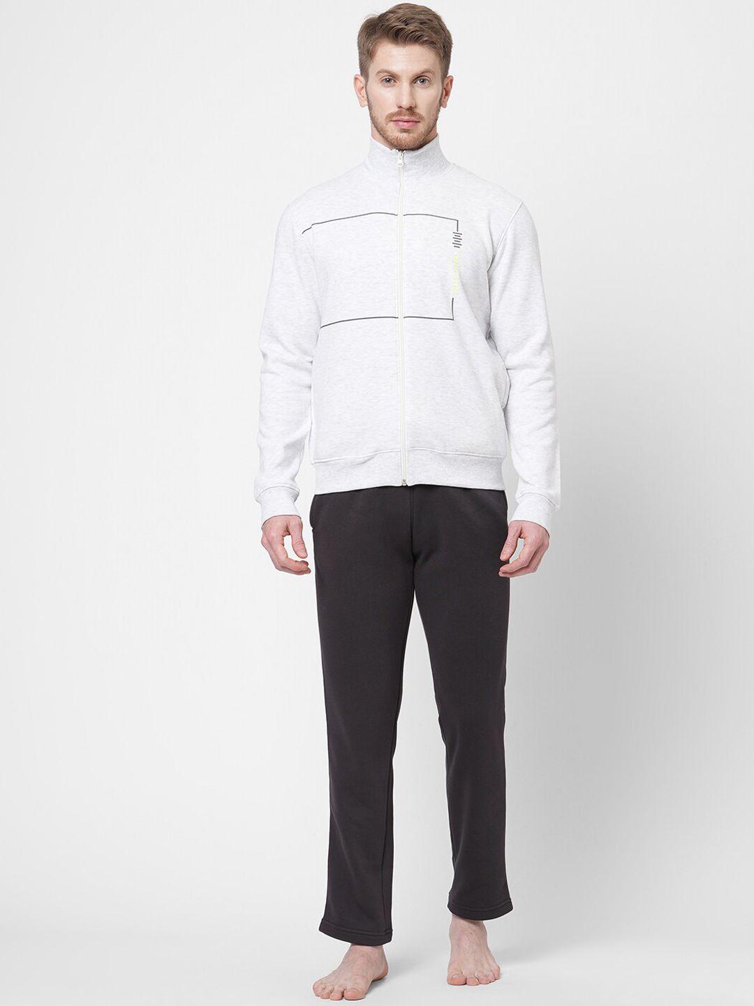 sweet dreams men white & black fleece tracksuit