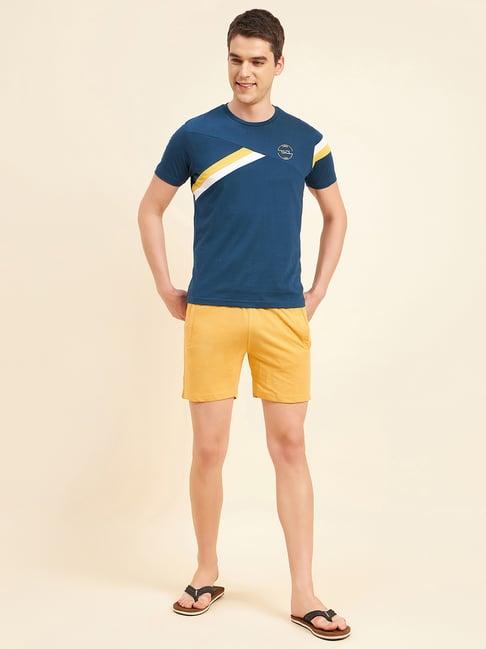 sweet dreams navy & yellow t-shirt & shorts set