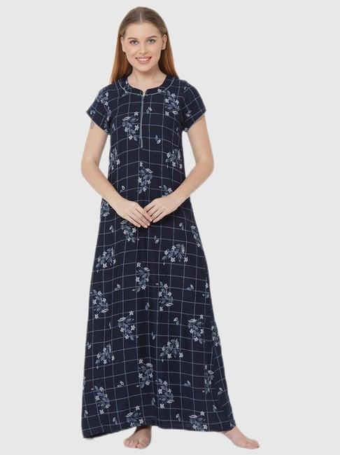 sweet dreams navy floral print night dress