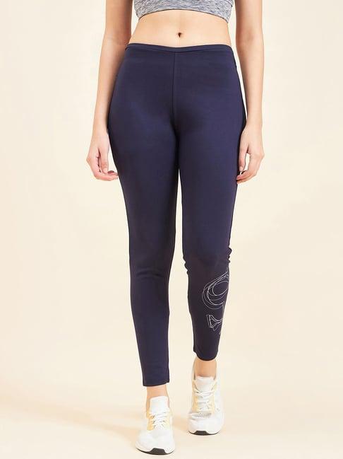 sweet dreams navy printed sports tights