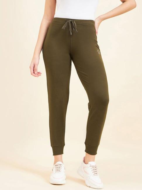 sweet dreams olive green cotton sports joggers