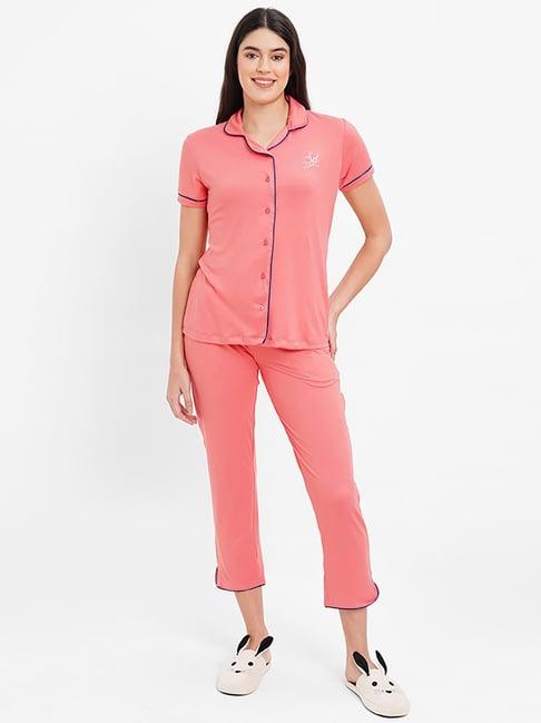 sweet dreams peach shirt pyjama set