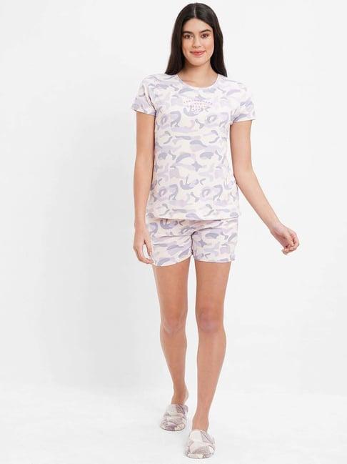 sweet dreams pink cotton printed t-shirt & shorts set