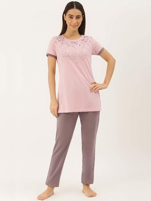 sweet dreams pink cotton printed top pyjama set