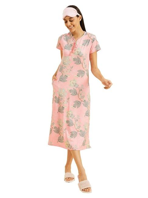 sweet dreams pink floral print night dress