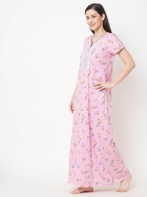 sweet dreams pink floral print nighty