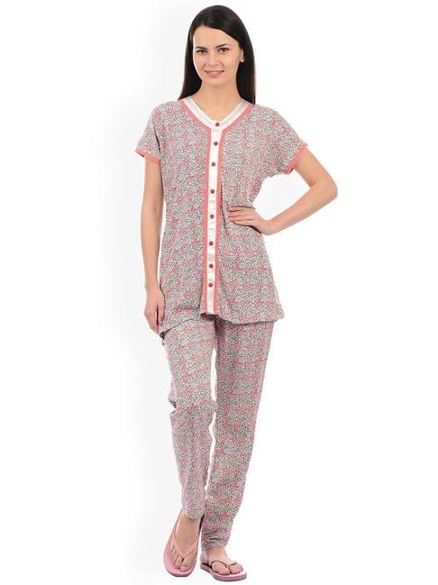 sweet dreams pink floral print pajama set