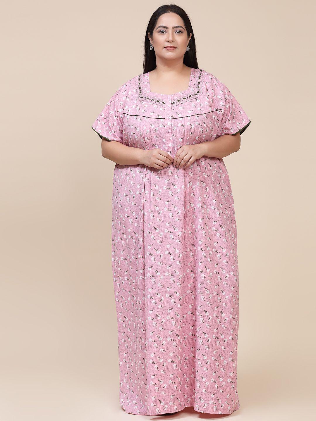 sweet dreams pink printed maxi nightdress