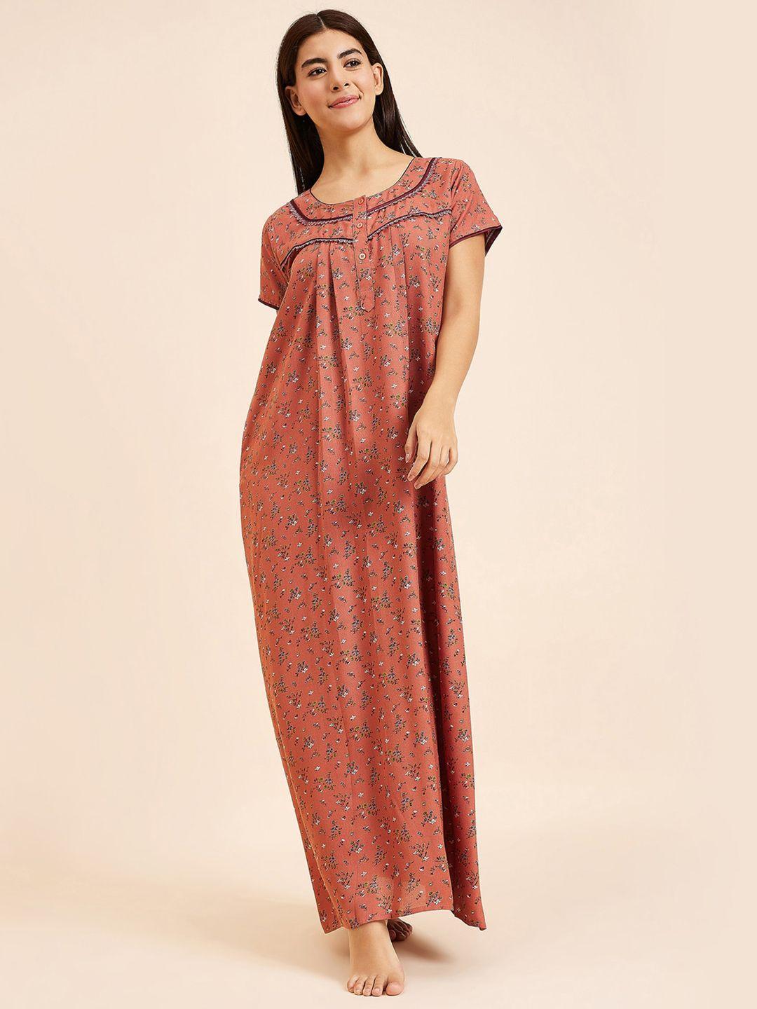 sweet dreams pink printed maxi nightdress