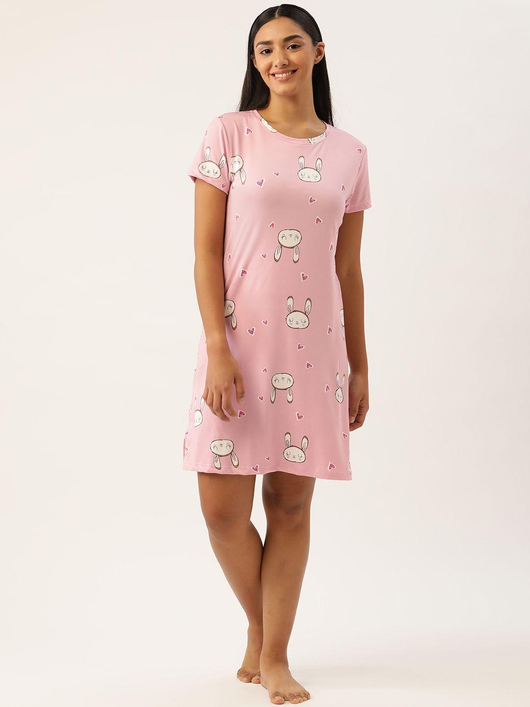 sweet dreams pink printed nightdress