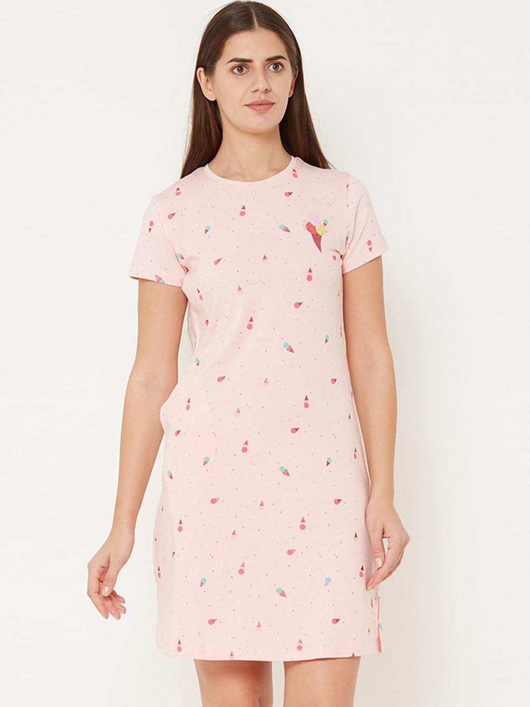 sweet dreams pink printed nightdress