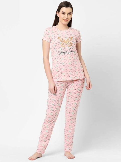 sweet dreams pink printed t-shirt pyjamas set