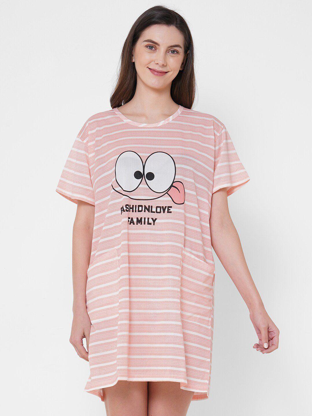 sweet dreams pink striped nightdress