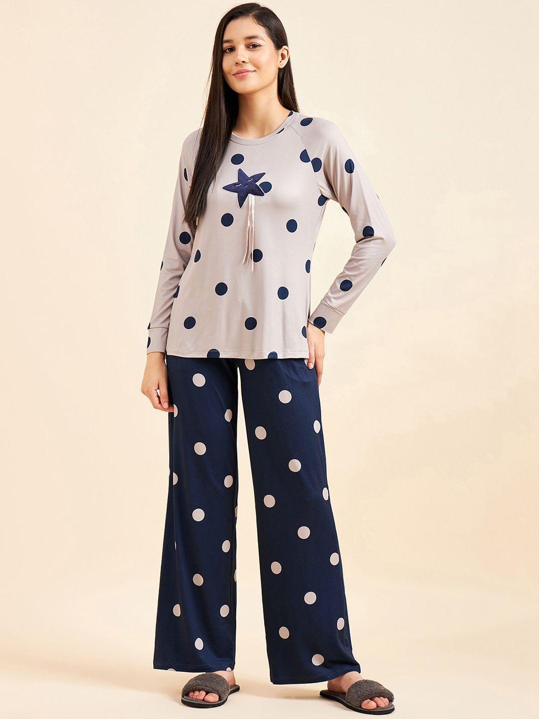 sweet dreams polka dots printed top & trousers