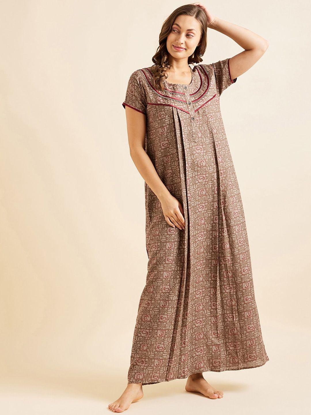 sweet dreams printed maxi nightdress