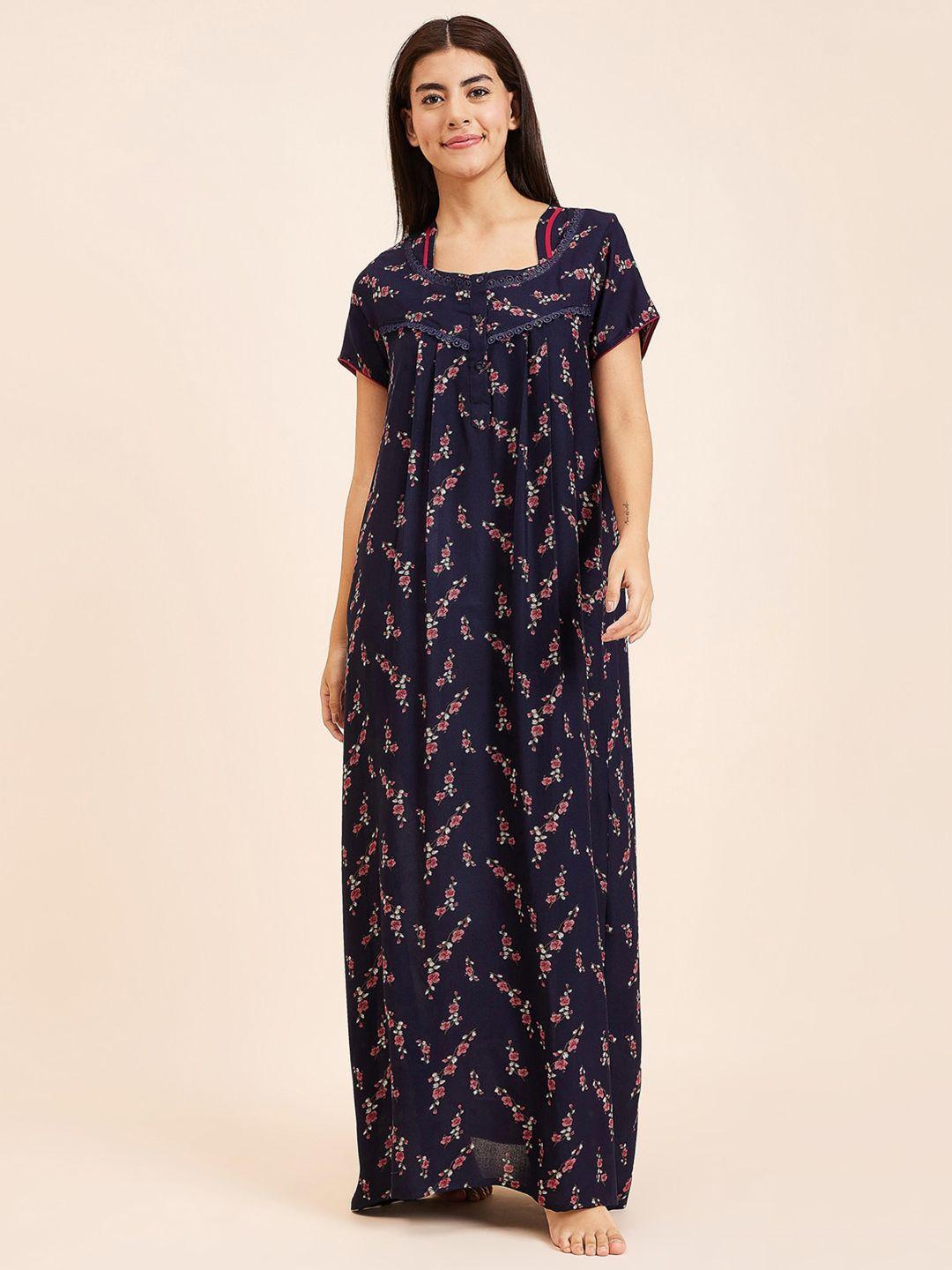 sweet dreams printed pure cotton maxi nightdress