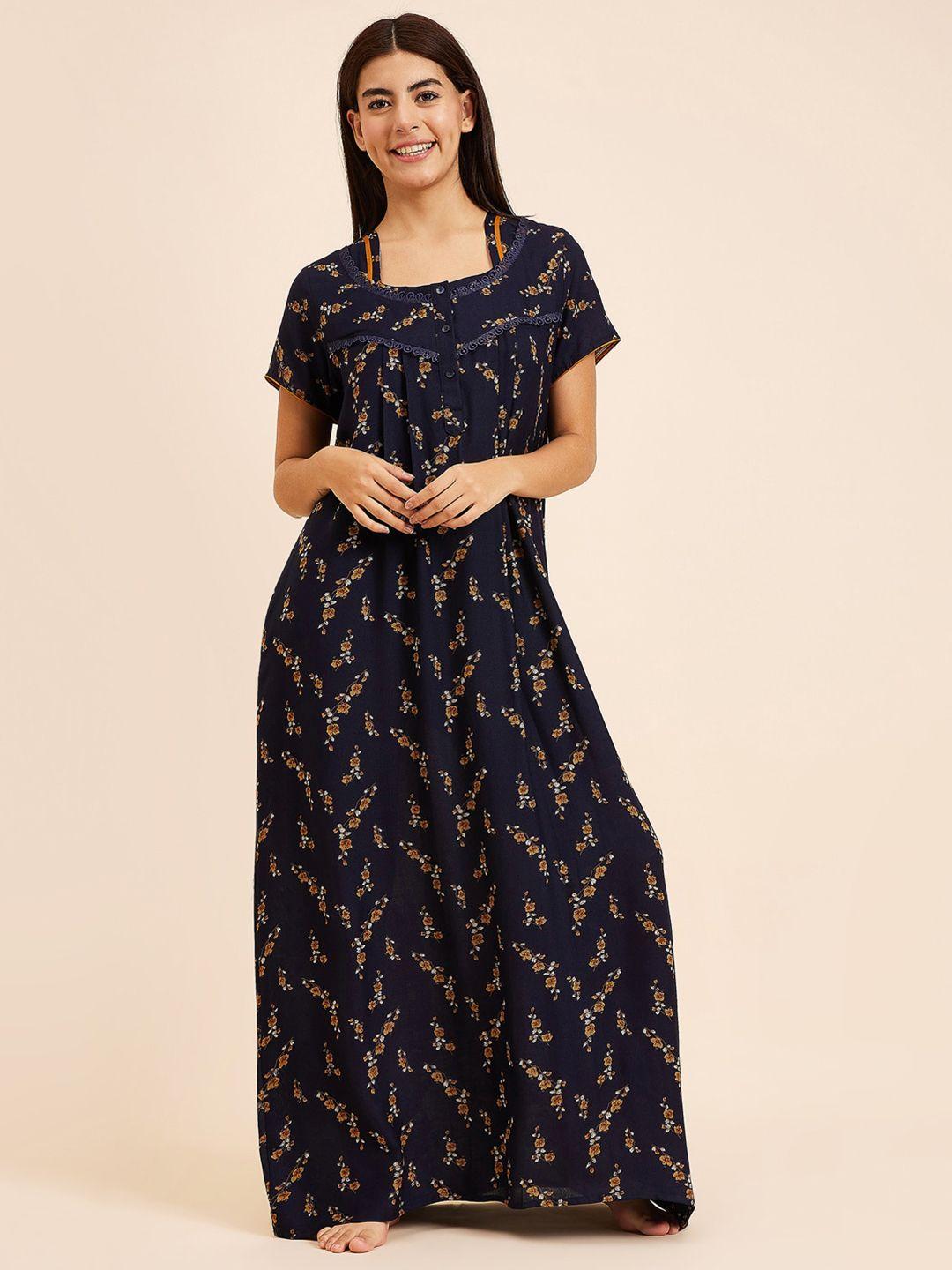 sweet dreams printed pure cotton maxi nightdress