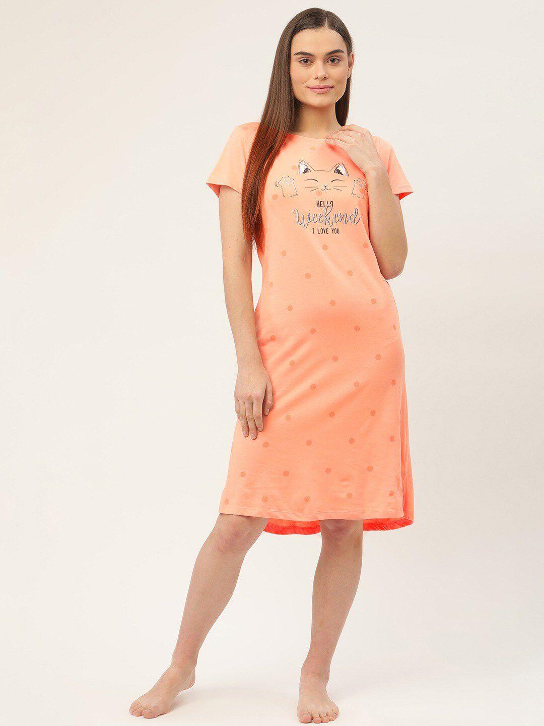 sweet dreams printed pure cotton nightdress