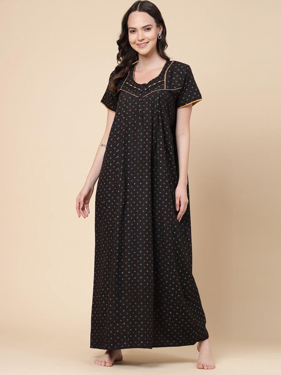 sweet dreams printed short sleeved maxi nightdress