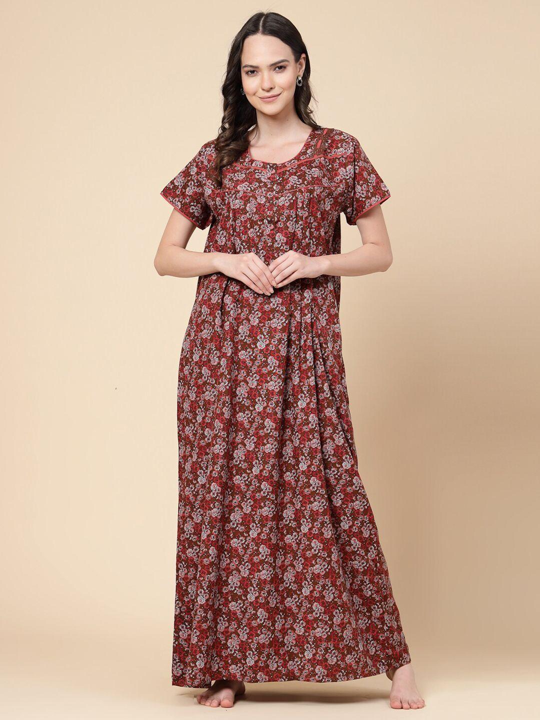 sweet dreams printed short sleeved maxi nightdress