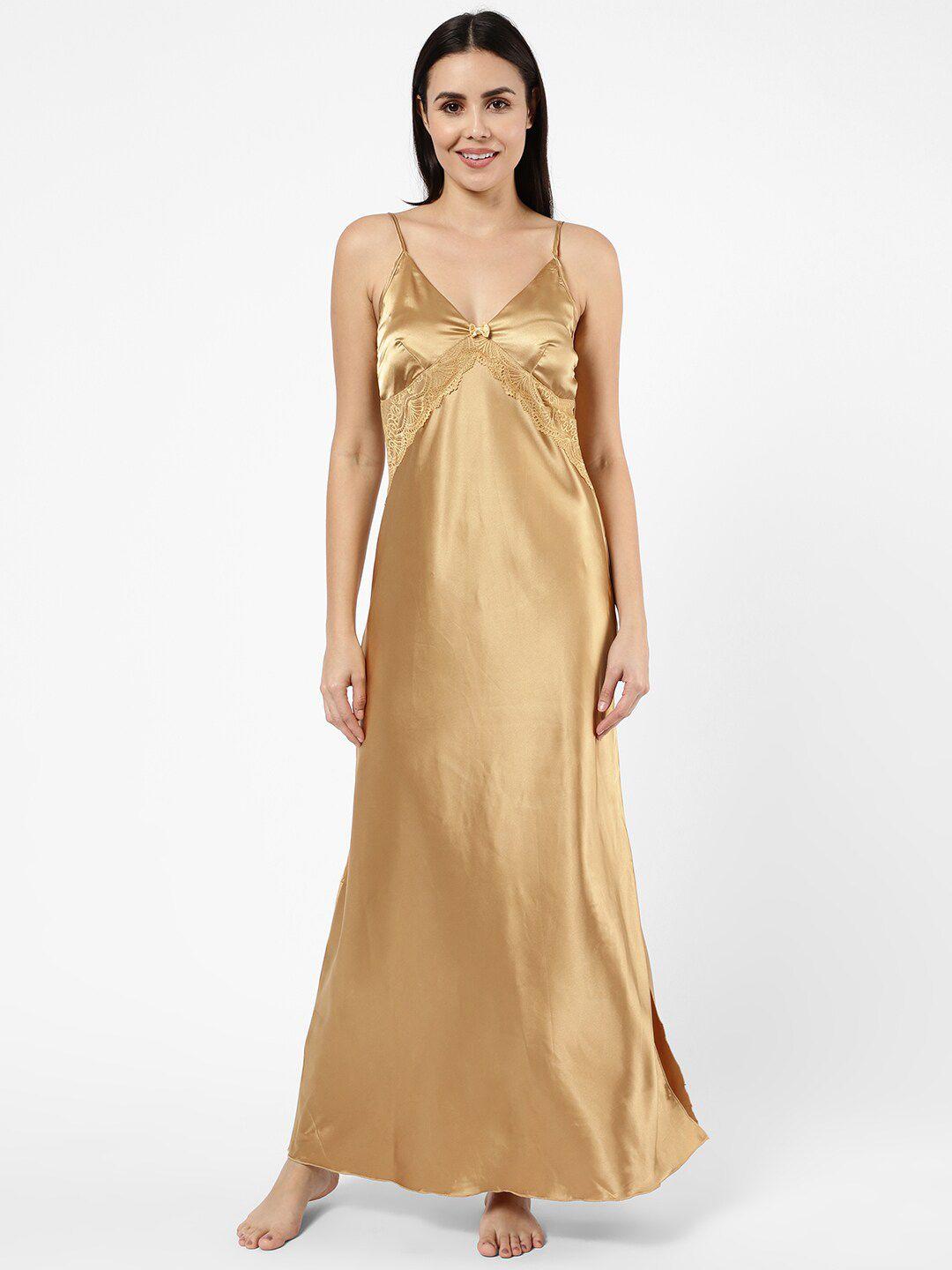 sweet dreams red & beige satin maxi nightdress with robe