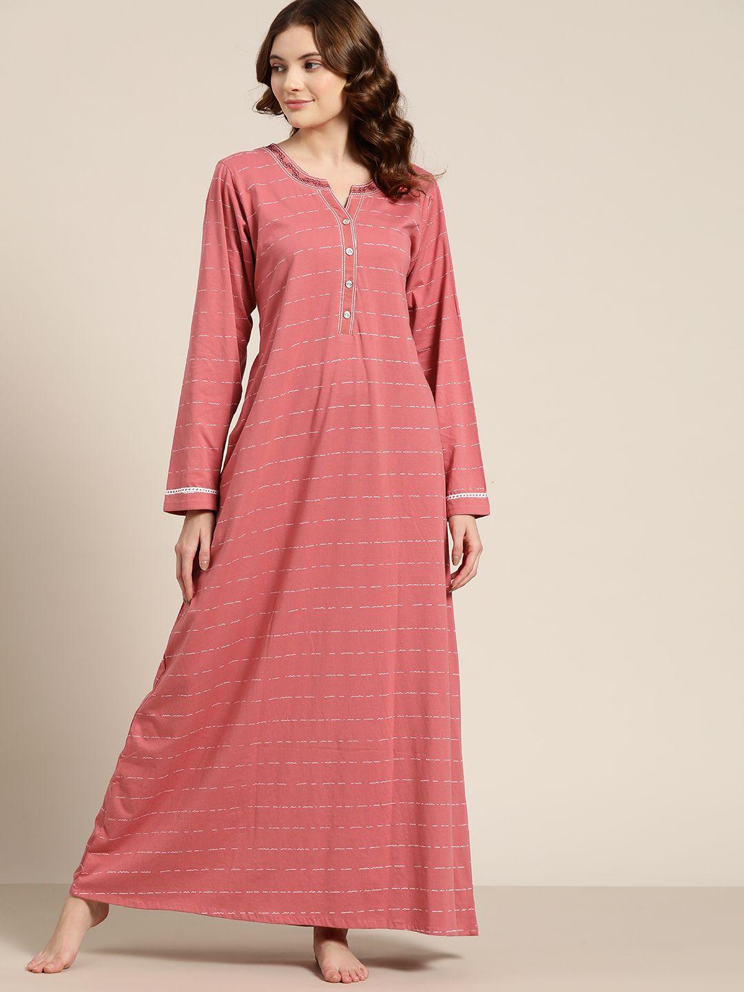 sweet dreams rose striped maxi nightdress