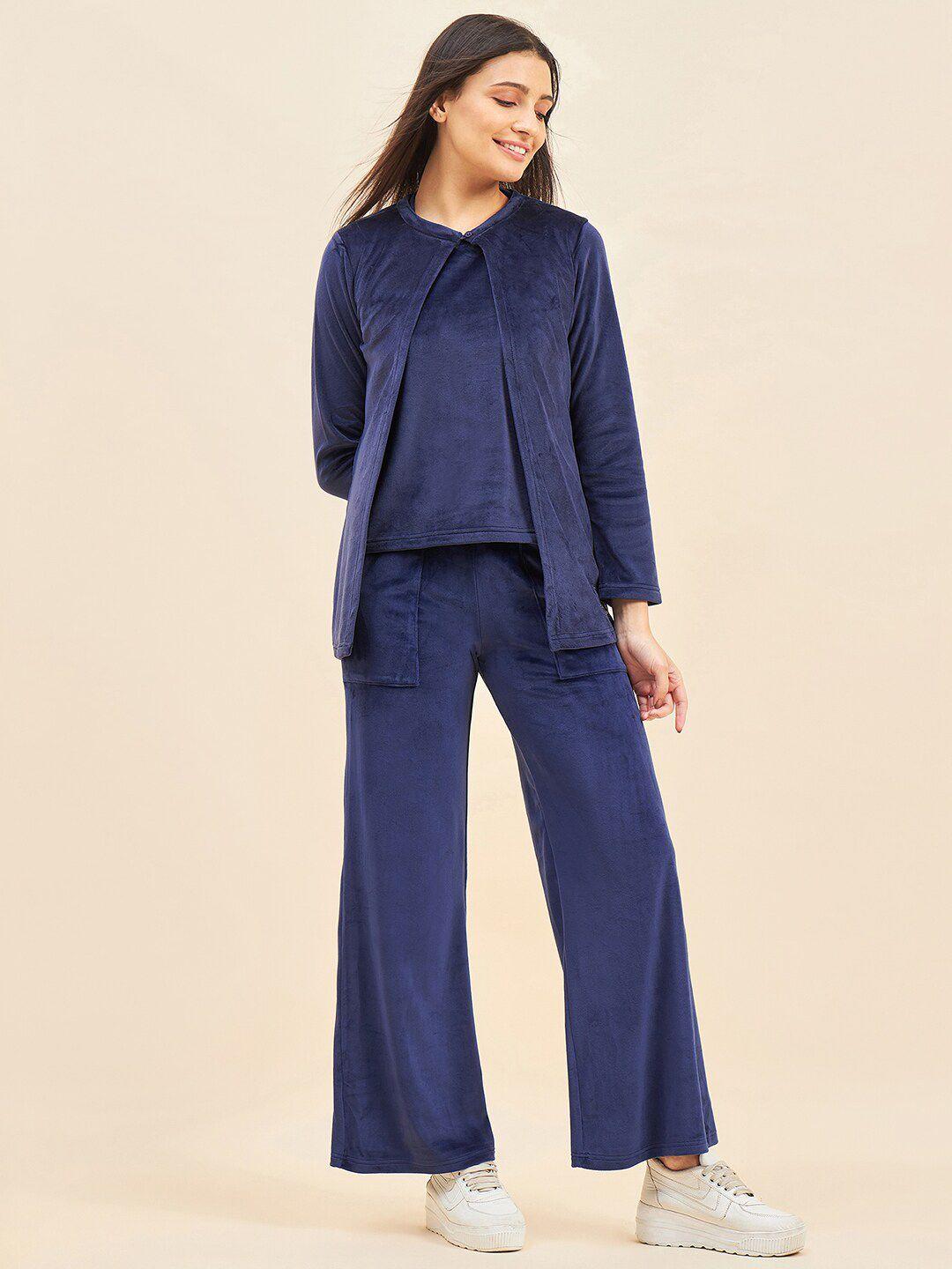 sweet dreams round neck top with trousers & jacket