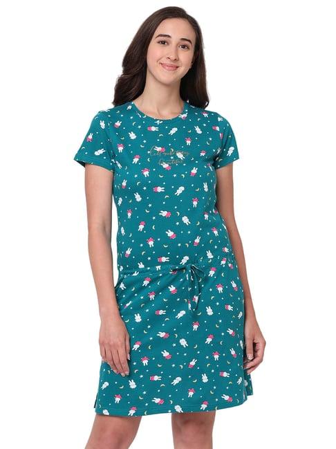 sweet dreams teal printed night dress