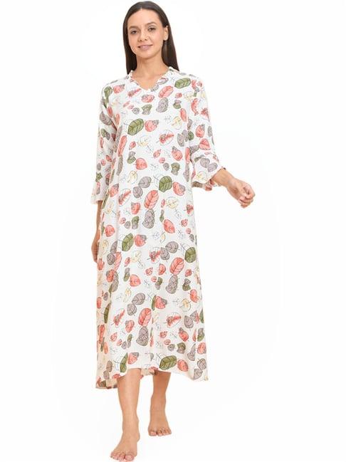 sweet dreams white floral print nighty