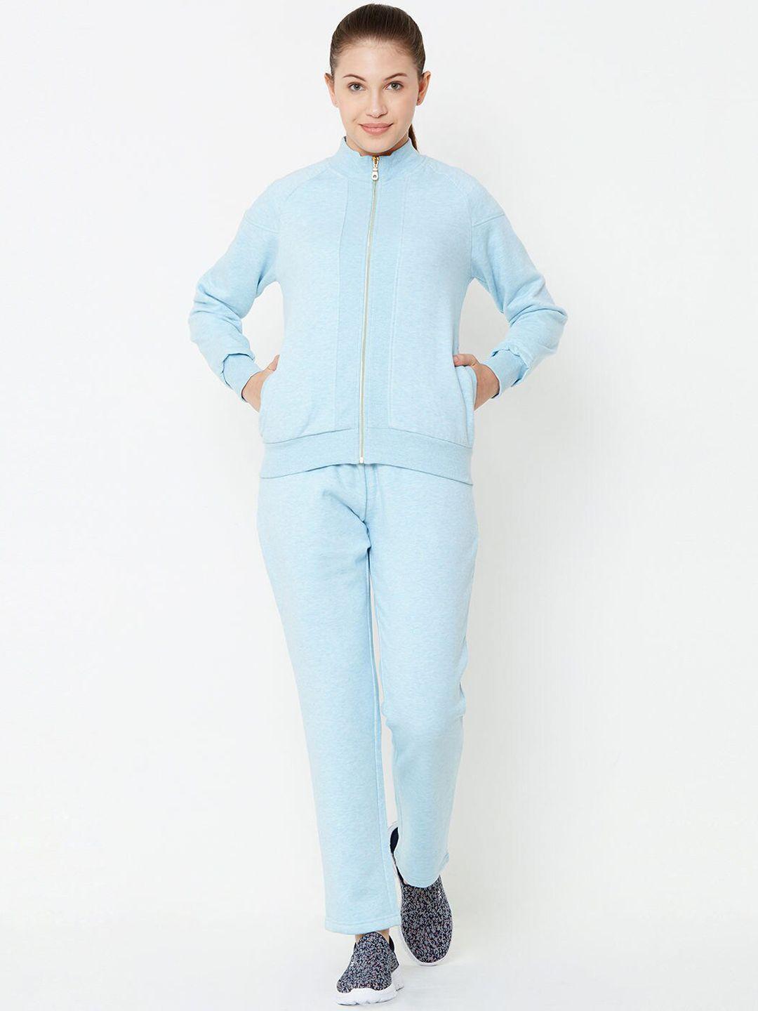 sweet dreams women blue solid loungewear tracksuit