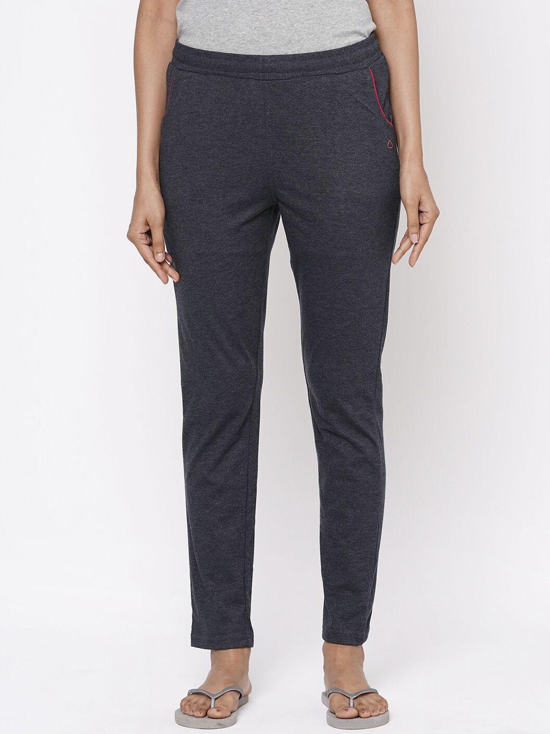 sweet dreams women charcoal grey solid lounge pants