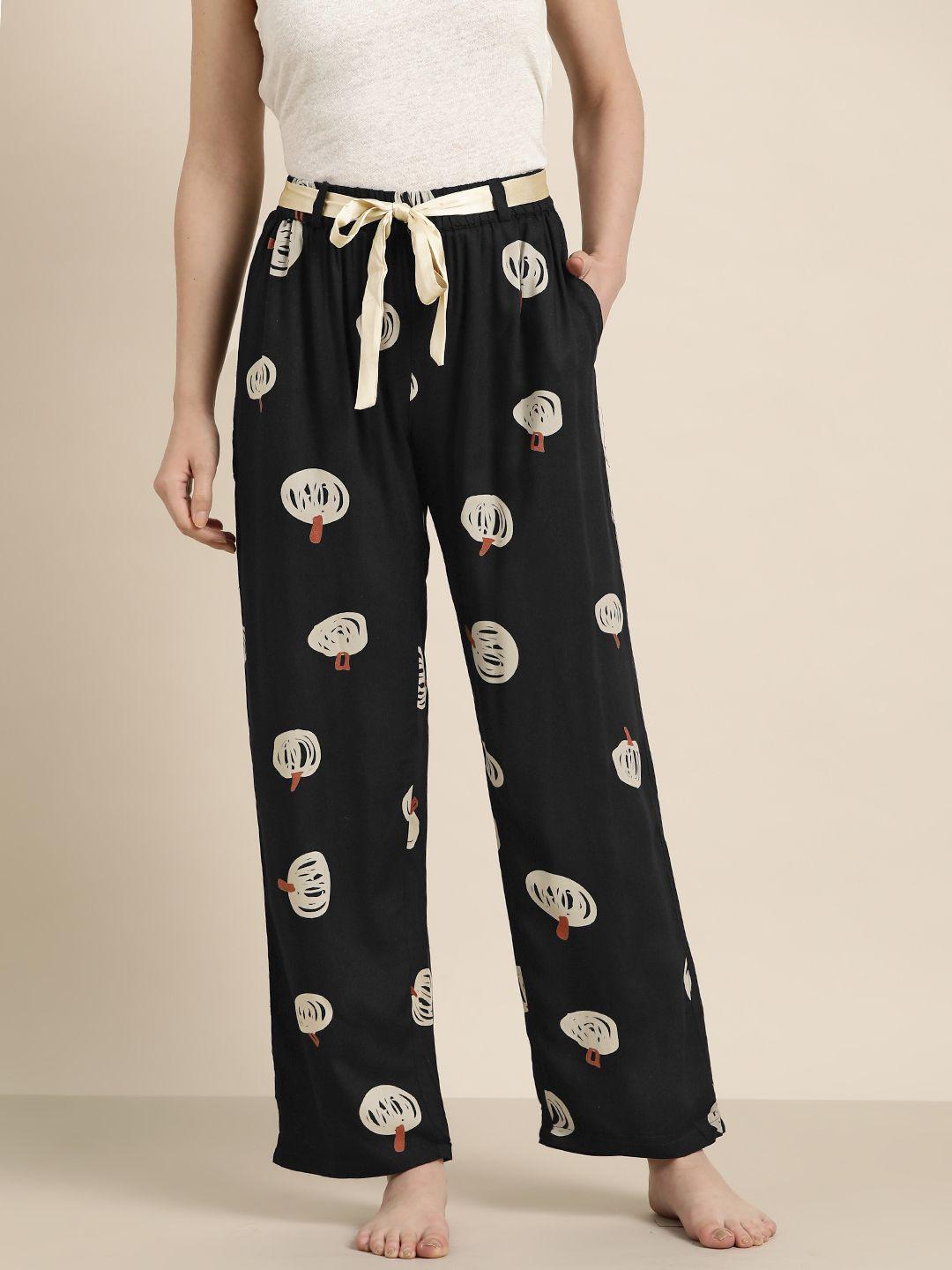 sweet dreams women conversational print straight lounge pants