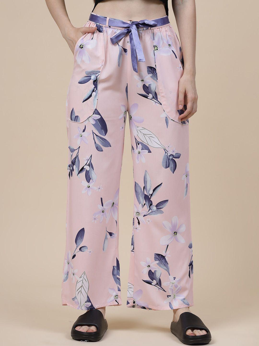 sweet dreams women floral printed flared lounge pants