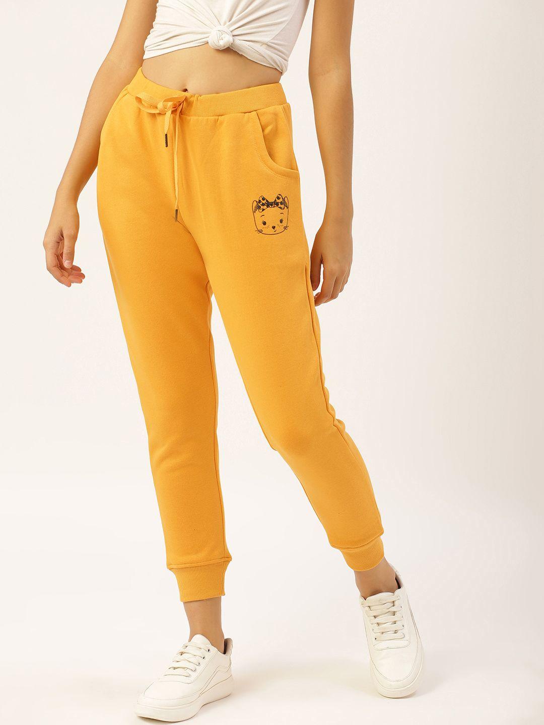 sweet dreams women mustard yellow solid cropped joggers