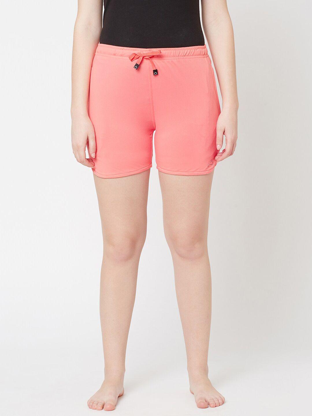sweet dreams women peach-coloured solid lounge shorts
