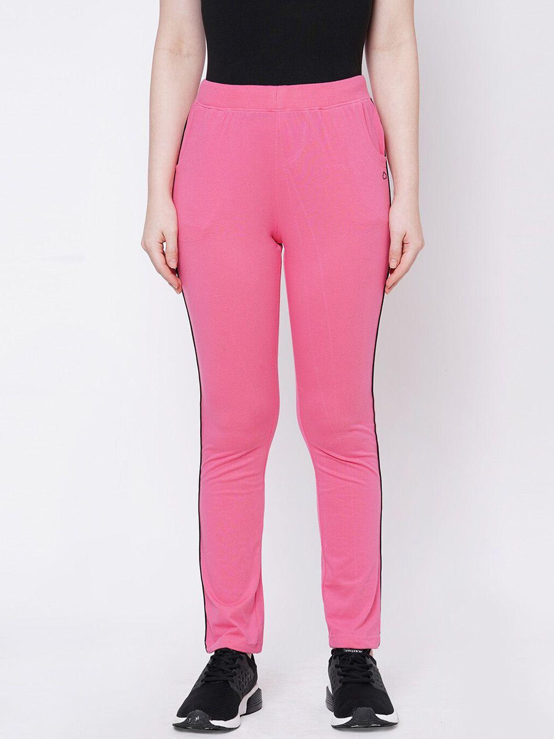 sweet dreams women pink solid cotton track pants