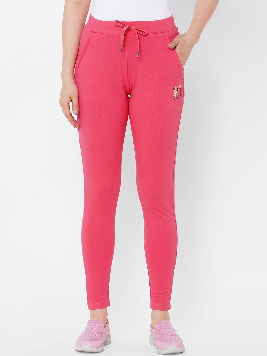 sweet dreams women pink solid cotton track pants