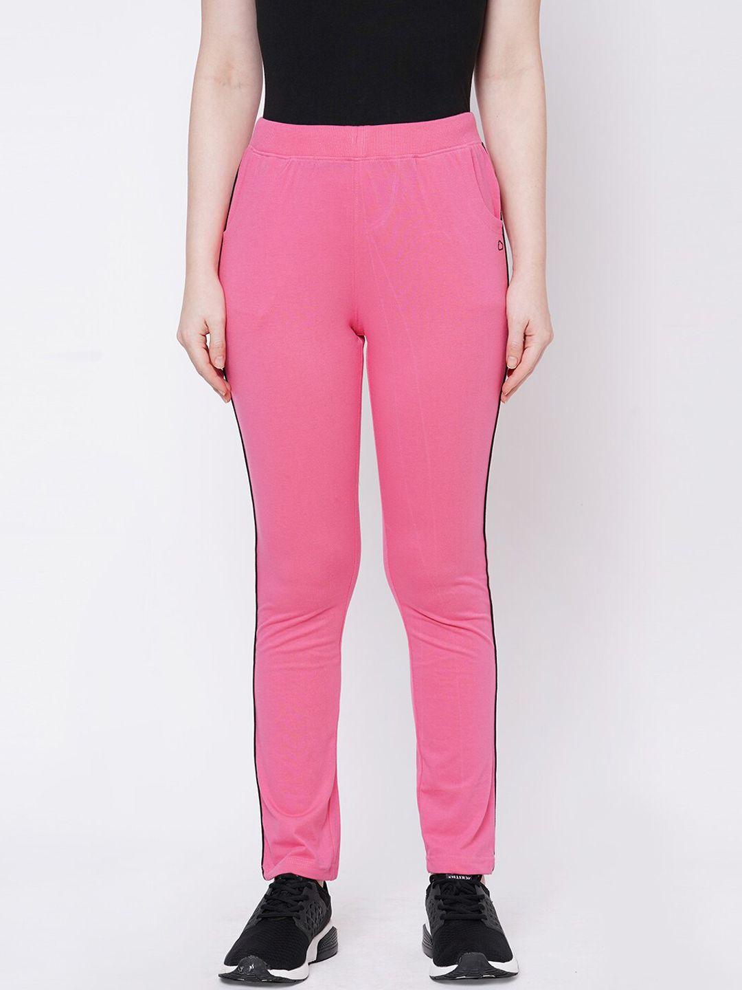 sweet dreams women pink solid slim fit  cotton track pants