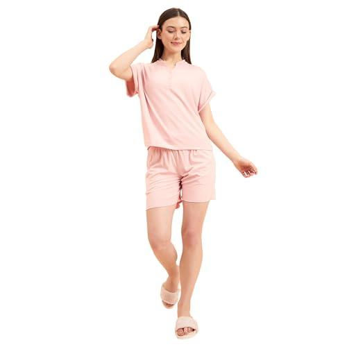 sweet dreams women solid half sleeves shorts set