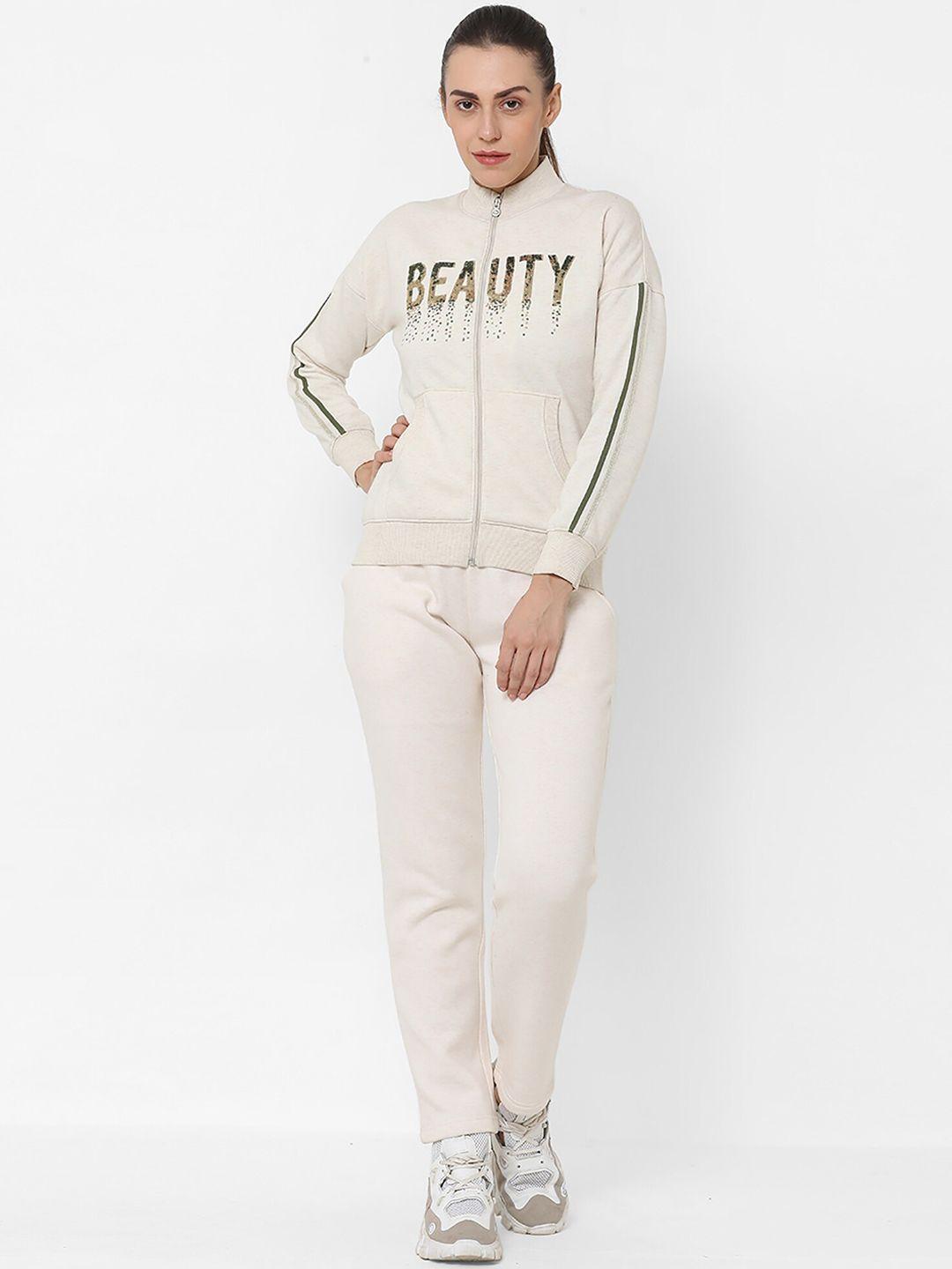 sweet dreams women white sequin embellished tracksuits