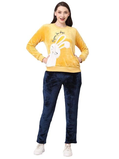 sweet dreams yellow & navy sweatshirt with lounge pants