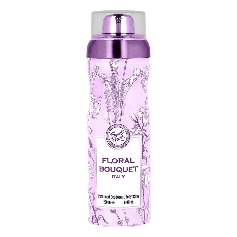 sweet heart floral bouquet italy purple perfumed deodorant body spray