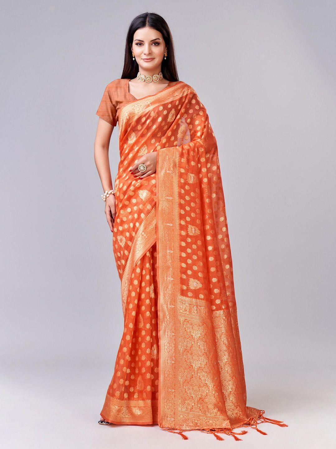 sweet smile ethnic motifs woven design zari saree