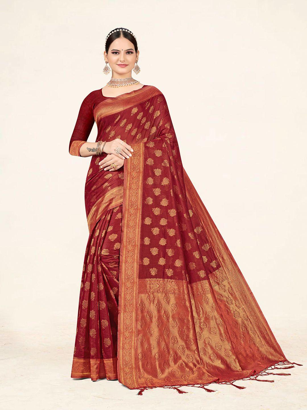 sweet smile fab ethnic motifs woven design zari saree